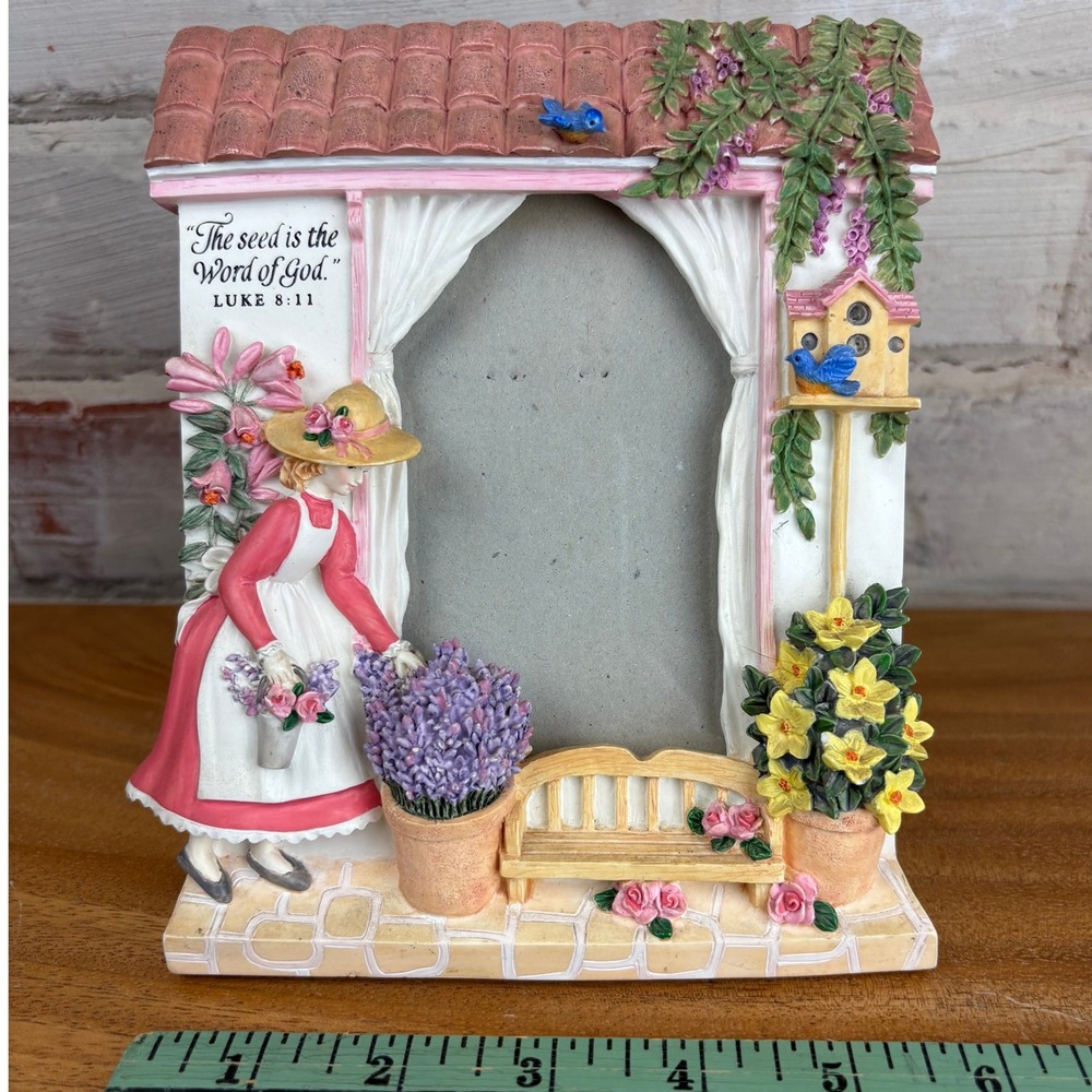 Sierra Gift Company Garden Cottage Bible Verse Floral Picture Frame